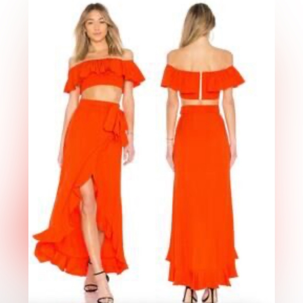 JAY GODFREY Red Ruffle Crop Top SZ 0
JAYGODFREY